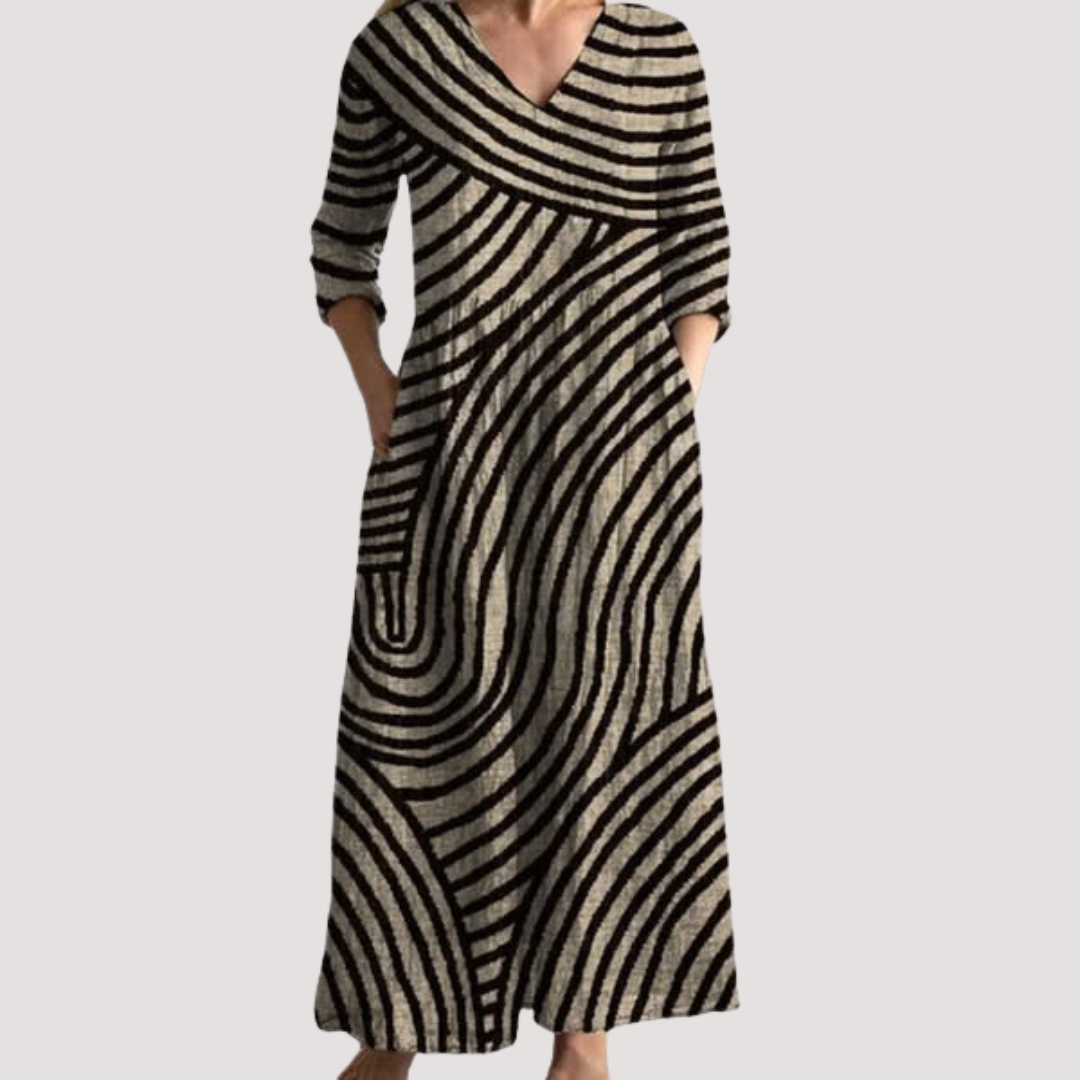 Alicia™ - Vestido Vintage a Rayas