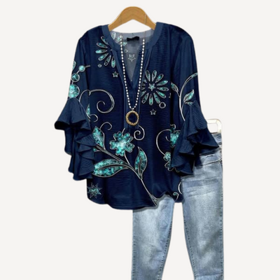 Marta™ - Blusa Vintage con Estampado de Flores