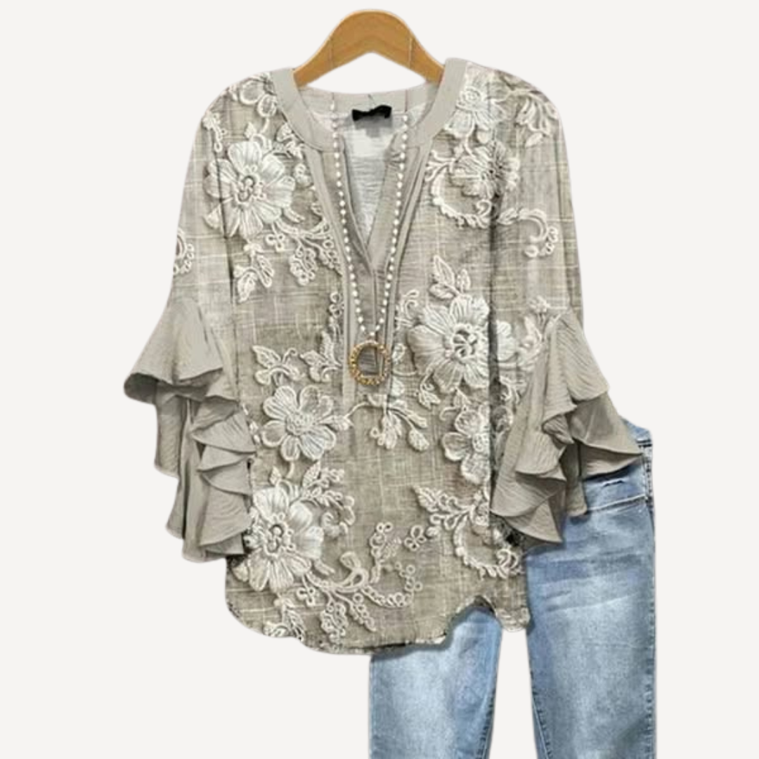 Marta™ - Blusa Vintage con Estampado de Flores