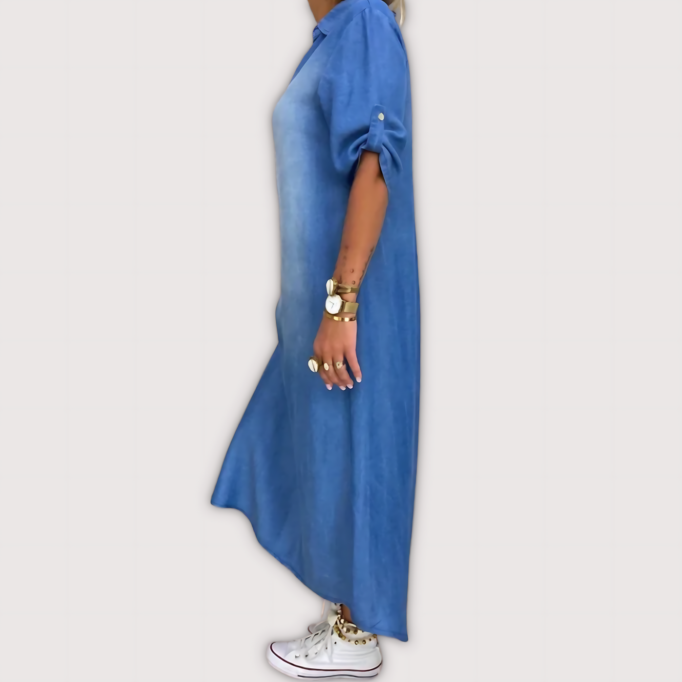 Lea™ | Vestido Largo con Abertura Lateral