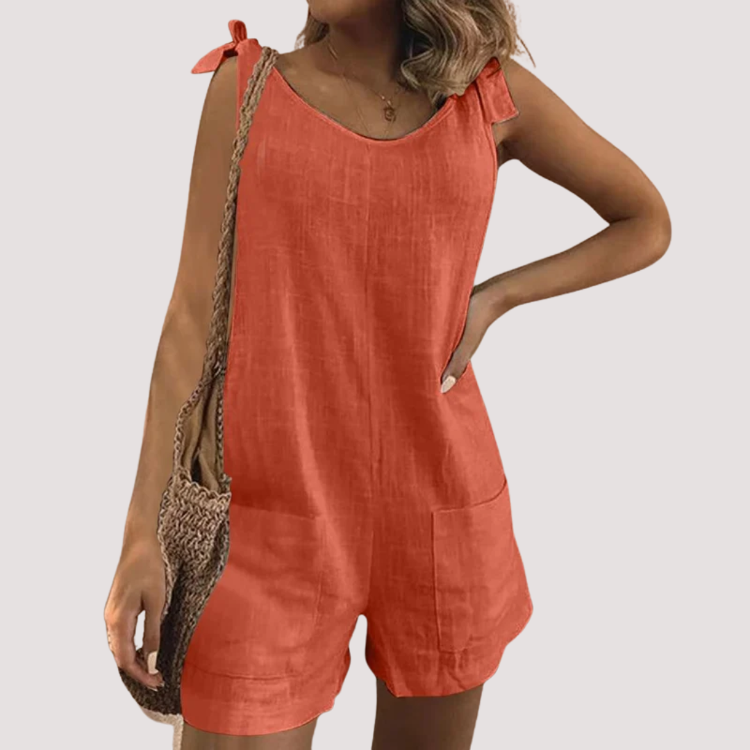 Silvia™ - Romper con Lazos en los Hombros y Bolsillos