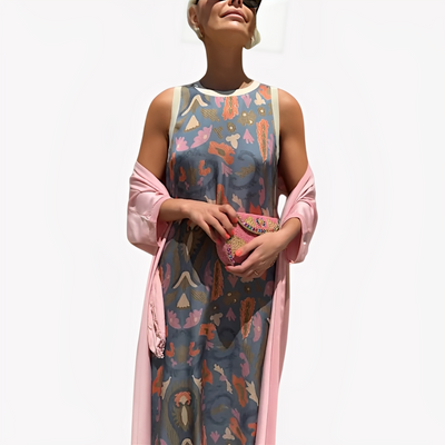 Ángeles™ - Vestido Largo con Cárdigan