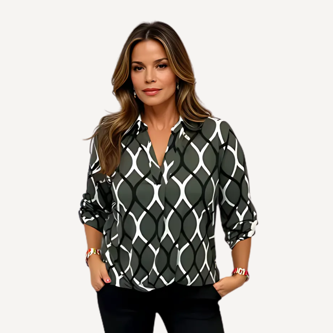 Victoria™ - Blusa Casual con Mangas Largas y Estampado Elegante
