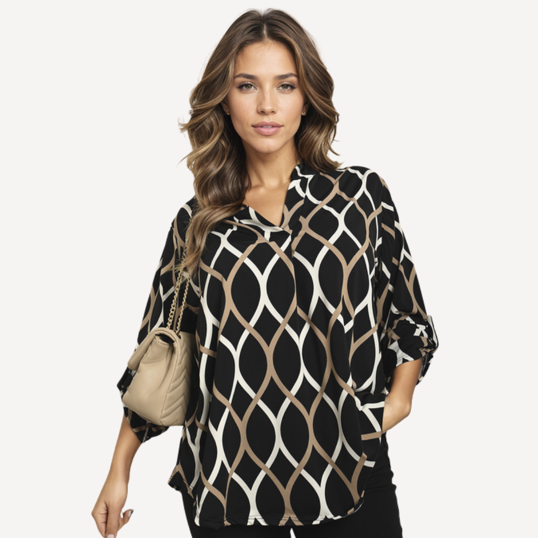 Victoria™ - Blusa Casual con Mangas Largas y Estampado Elegante