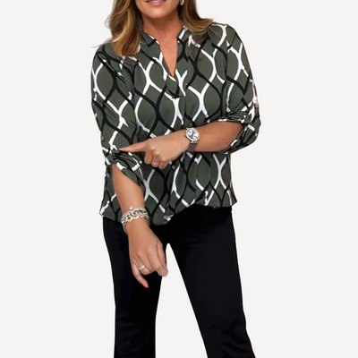 Victoria™ - Blusa Casual con Mangas Largas y Estampado Elegante