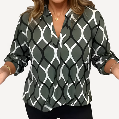 Victoria™ - Blusa Casual con Mangas Largas y Estampado Elegante
