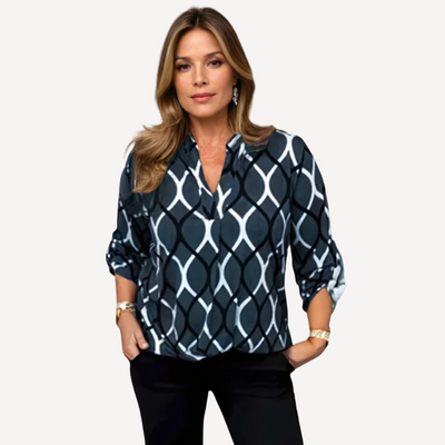 Victoria™ - Blusa Casual con Mangas Largas y Estampado Elegante