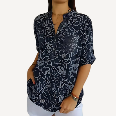 Olga™ - Blusa Estampada con Botones