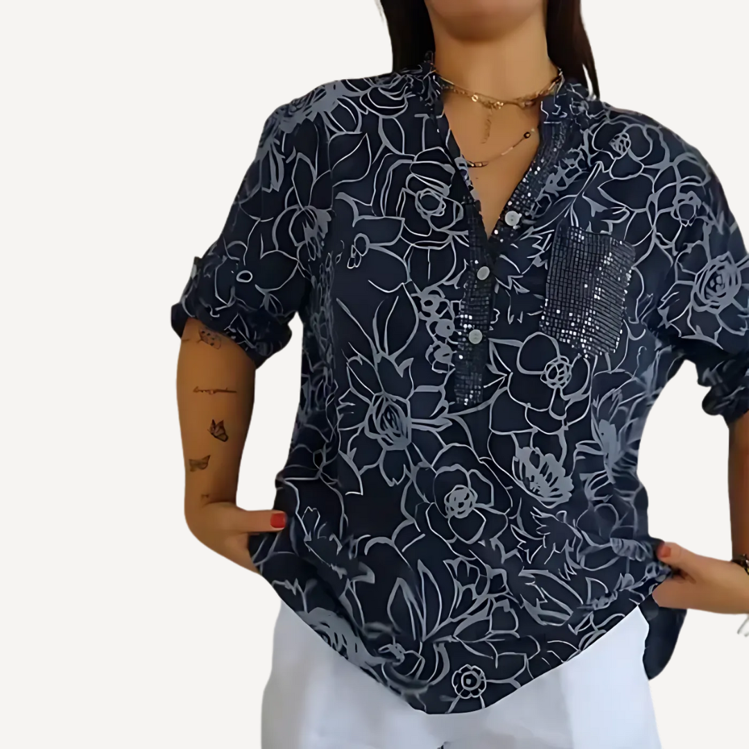 Olga™ - Blusa Estampada con Botones