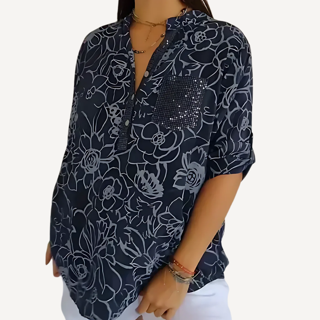 Olga™ - Blusa Estampada con Botones