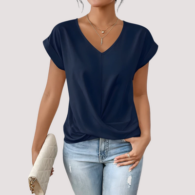 Maia™ - Blusa  con Escote en V y Nudo Frontal