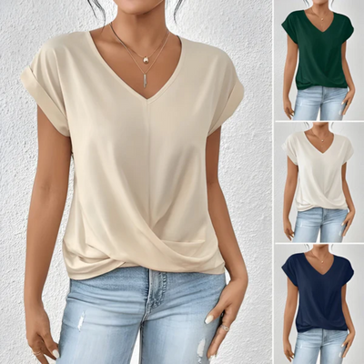 Maia™ - Blusa  con Escote en V y Nudo Frontal