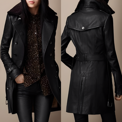 Modesta™ - Elegante abrigo de cuero