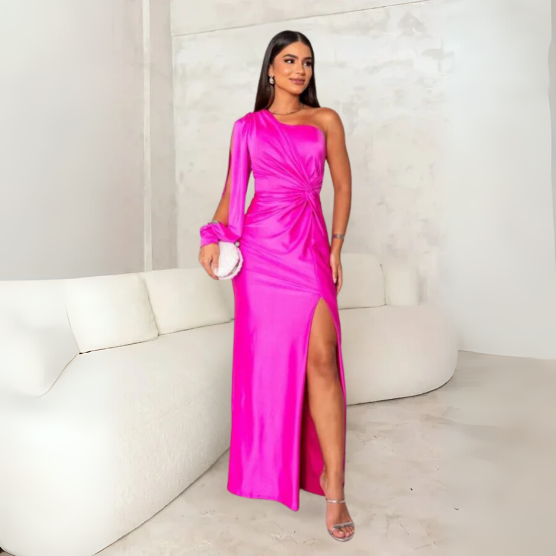 Zara™ - Vestido Largo Elegante de Un Solo Hombro