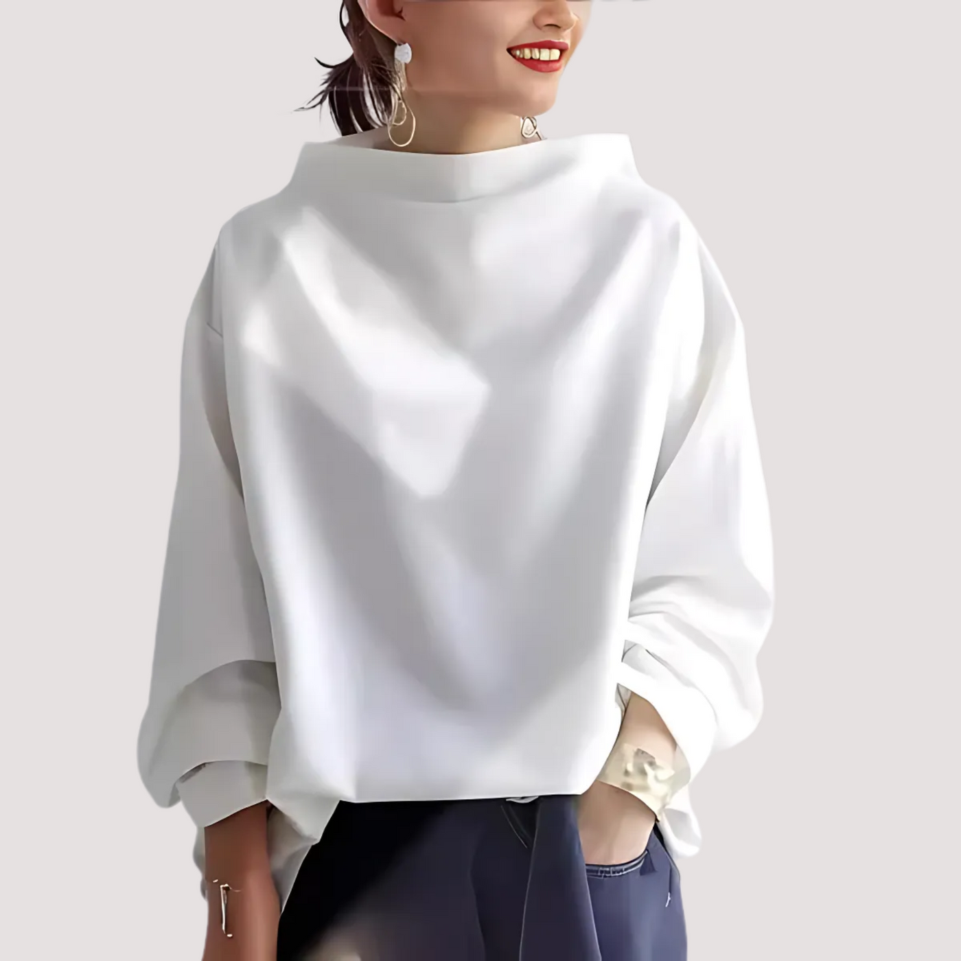 Belén™ - Blusa de Punto Suave de Cuello Alto