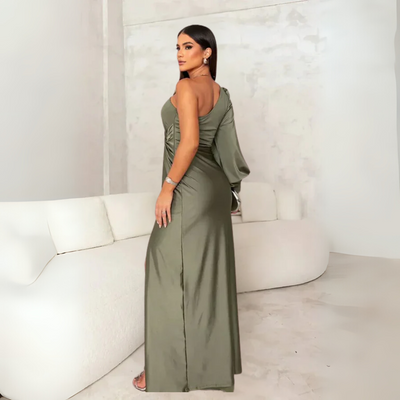 Zara™ - Vestido Largo Elegante de Un Solo Hombro