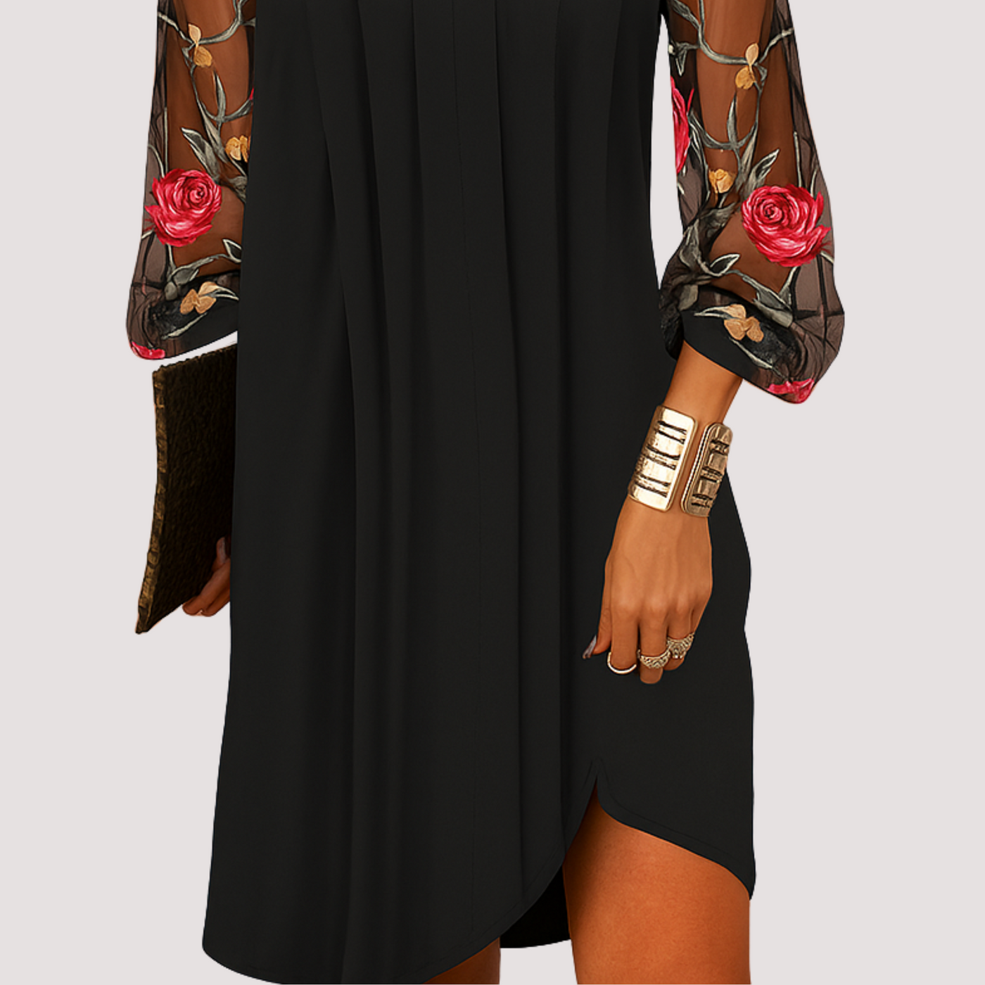 Salma™ - Elegante Minivestido con Escote en V y Delicadas Mangas Transparentes