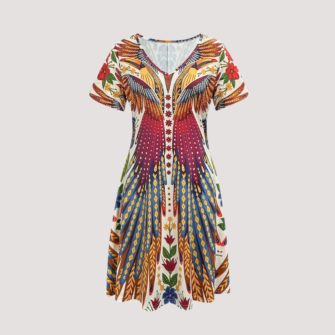 Noelia™ – Vestido Corto de Verano con Estampado Moderno