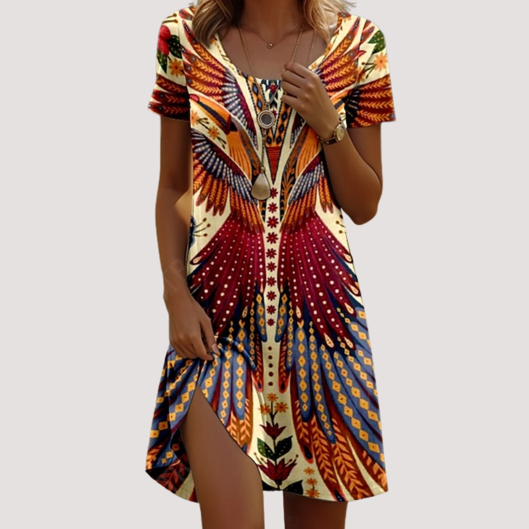 Noelia™ – Vestido Corto de Verano con Estampado Moderno