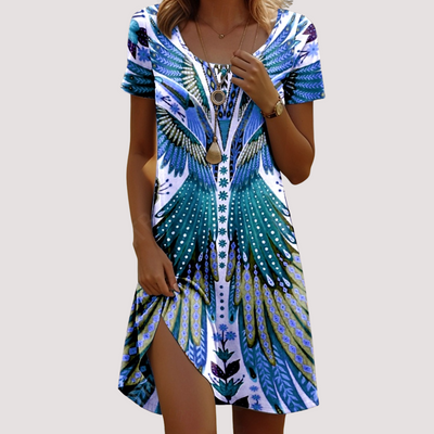 Noelia™ – Vestido Corto de Verano con Estampado Moderno