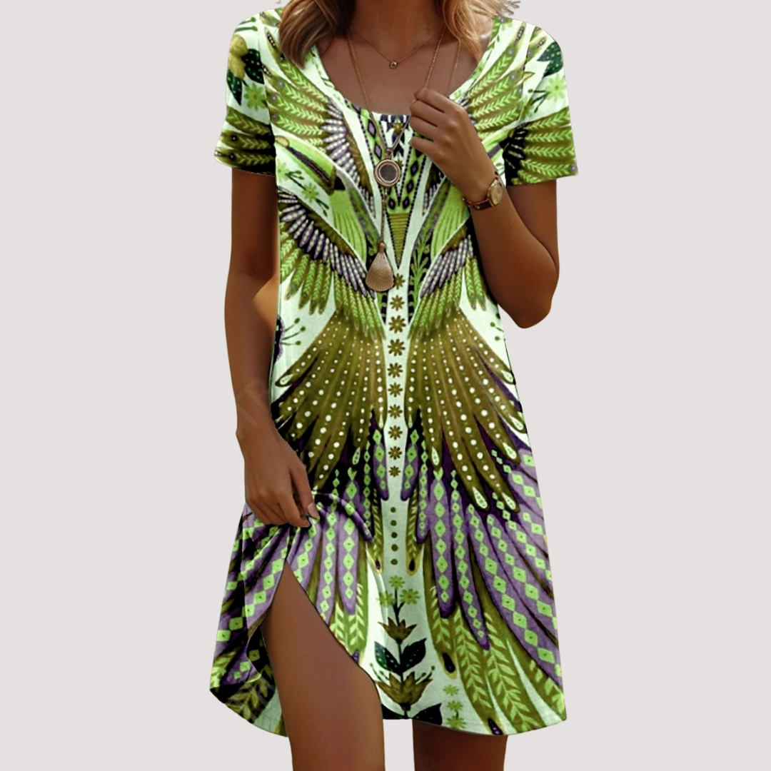 Noelia™ – Vestido Corto de Verano con Estampado Moderno