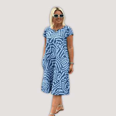 Lucía™ - Vestido con Cuello Redondo