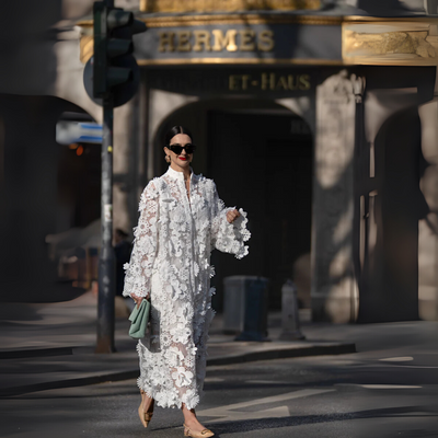 Flor Blanca™ -  Elegante Vestido Blanco de Encaje