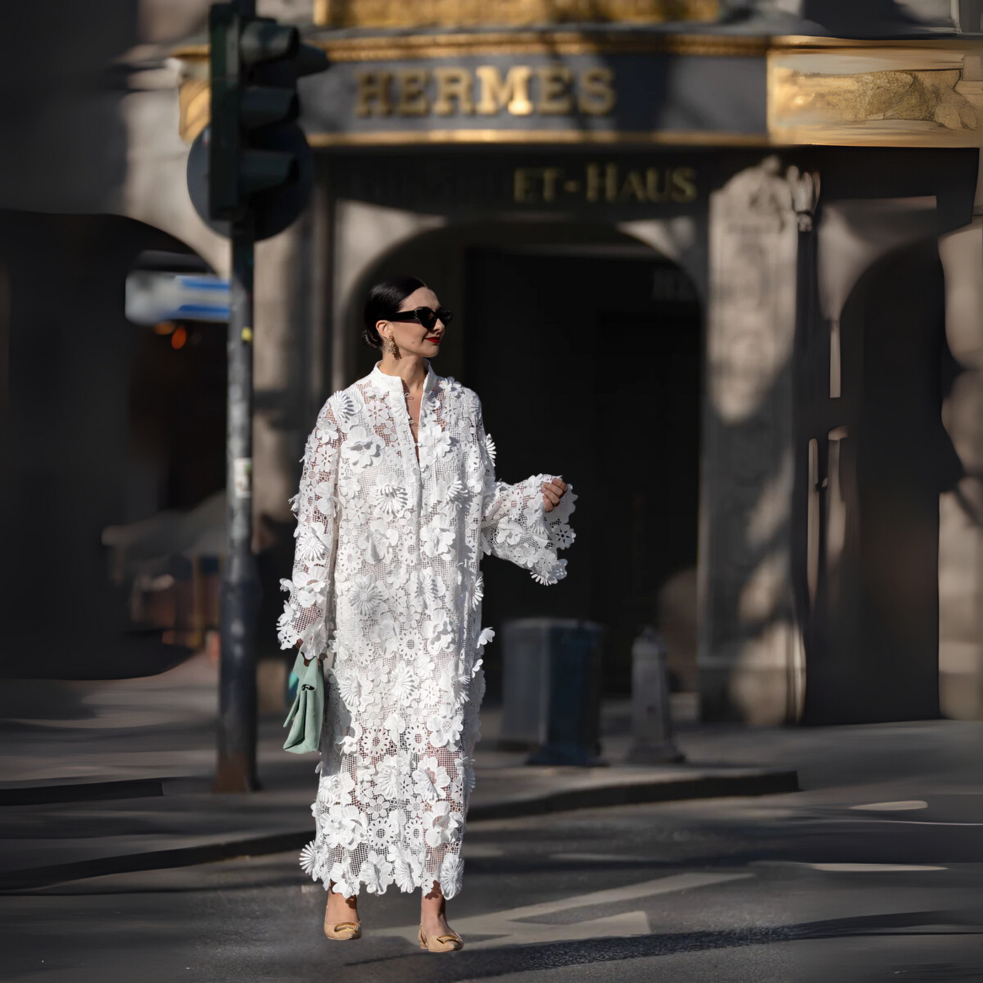 Flor Blanca™ -  Elegante Vestido Blanco de Encaje