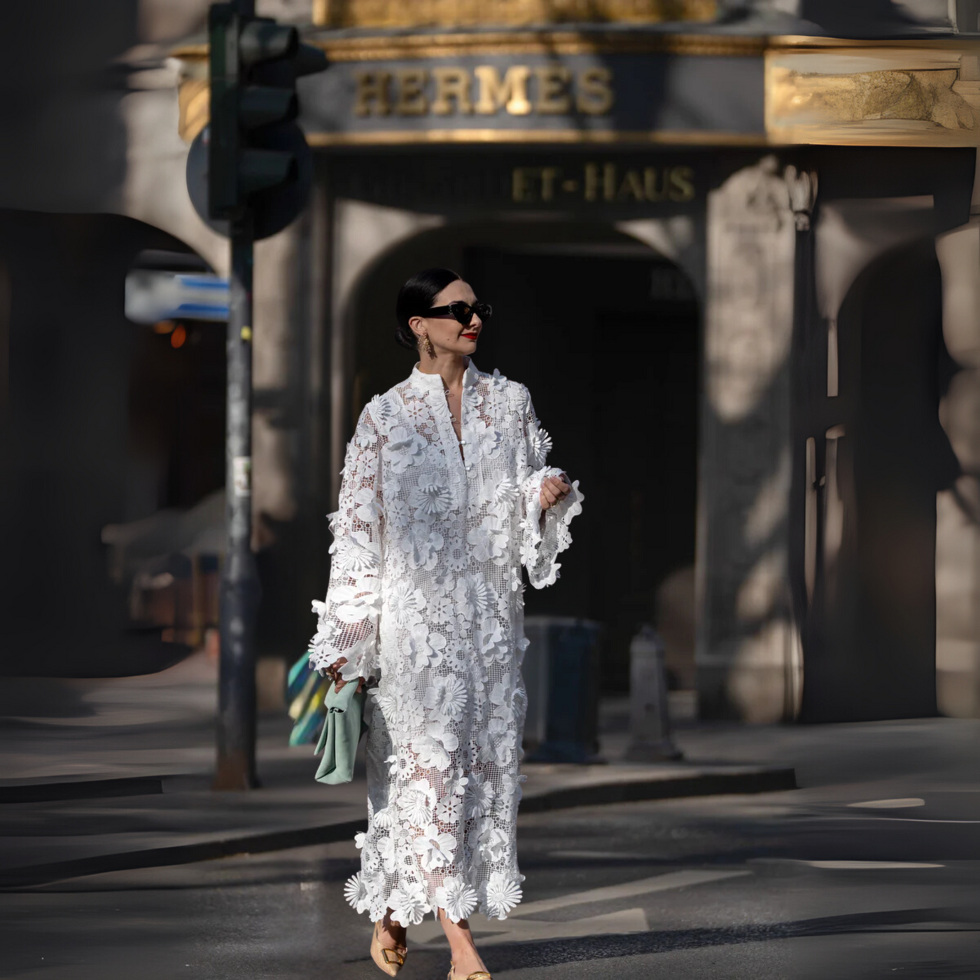 Flor Blanca™ -  Elegante Vestido Blanco de Encaje