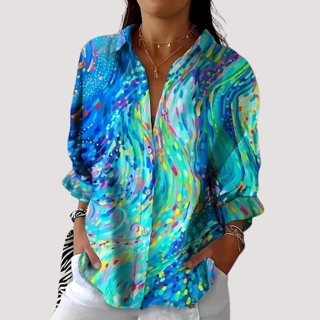 Magdalena™ - Blusa con Abstracto en Acuarela